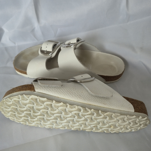 BIRKENSTOCK Arizona Big Buckle White Leather Sandal - Picture 3 of 9